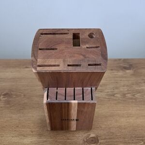 Sabatier Wooden Knife Block Holds 14 Pieces Brown Home Goods Kitchen